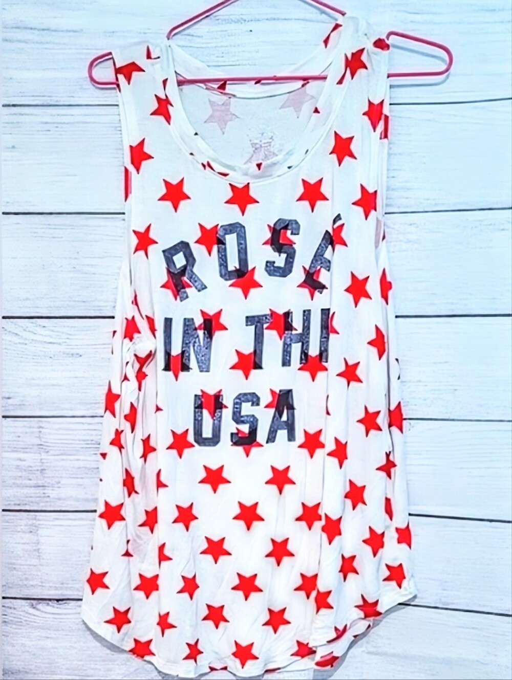 Nwot Grayson Threads Allover Star ⭐ Print graphic Summer tank Top Size XXL